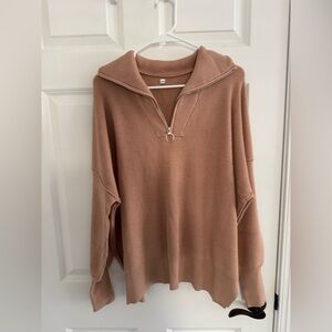 Oversized Quarter Zip Slouchy Sweater